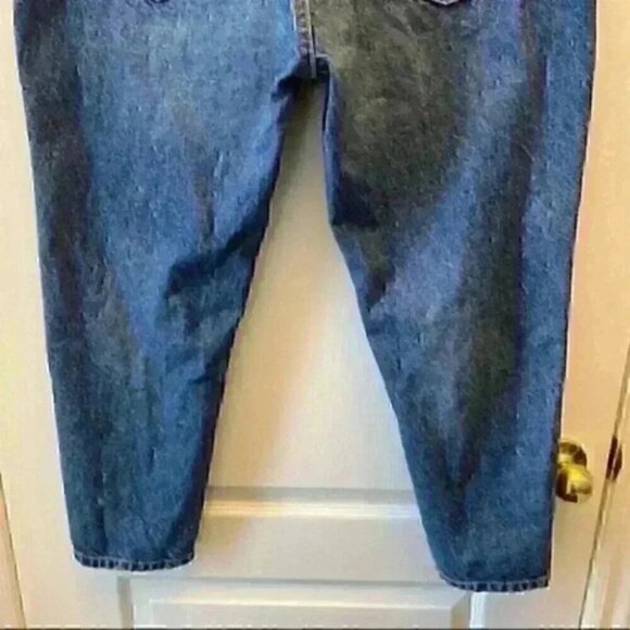 Zara Jeans Slim Fit Ankle Cropped Button Fly Vintage Dark Blue Size 18 - Picture 7 of 15